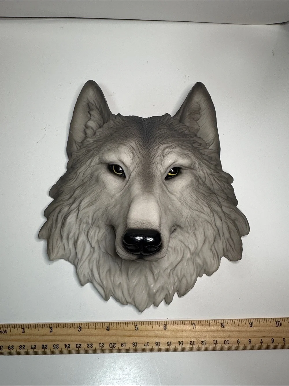 DWK Animal Spirit Totem Wolf Head 8-inch by 8-inch  faux taxidermy wall mount.